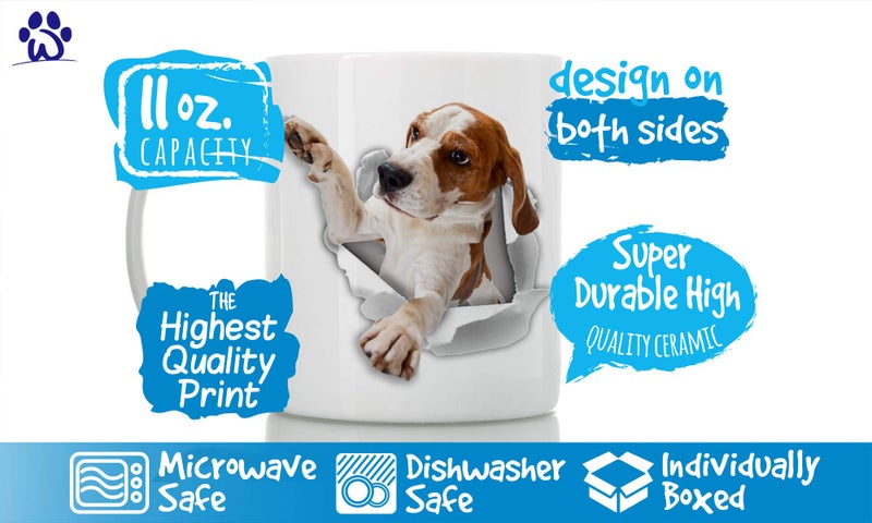 Winston Bear Funny Beagle Dog Mug - Ceramic Funny Coffee Mug - Perfect Dog Lover Gift - Cute Novelty Coffee Mug Present - Great Birthday or Christmas Surprise for Friend or Coworker, Men and Women (11oz) - Image 3